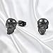 2 Pairs Punk Stainless Steel Stud Skull Earrings Fashion Style Cupimatch Silver Black Rock Ear Piercing Earrings For Mens Women