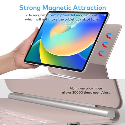 Image of Keyboard Case for iPad Air 13 (M4 2026 /M3 2025 /M2 2024) and iPad Pro 12.9 inch 6th /5th /4th /3rd Generation-Magic-Style Magnetic Keyboard Case with Multi-Touch Trackpad - Floating Cantilever Stand