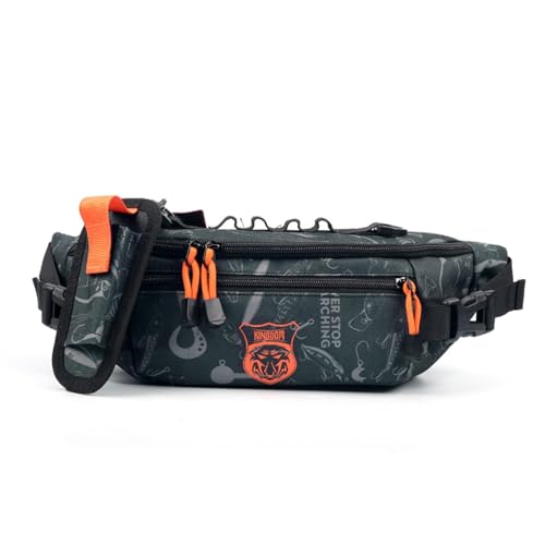 KINGDOM Riñonera de Pesca - Bolsa multifuncional para señuelos, resistente al agua, ligera con cinturón ajustable para accesorios de pesca miniatura 1