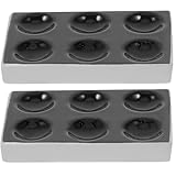 Zerodeko 2 Stück Keramik Tüpfelplatten 6 Loch Chemische Reaktionsplatten aus Porzellan für Labor Wissenschaftliche Experimente