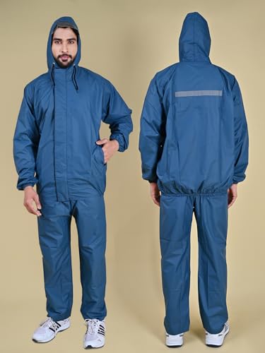 Image of Rupa mens Rupa Rainwear for Men, Waterproof PU Rain Jacket with Pants and Carry Bag, Pack of 1