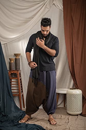 Image of The Veshti Company Stylish Harem Pants for Men's Cotton Hippie Style Baggy Oversized Yoga Pajama Pant