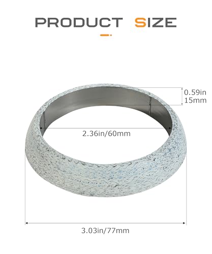 Image of SCUARI Exhaust Manifold Gasket,Car Accessories Exhaust Donut Gasket Muffler Ring,Prevent Leaking Between Exhaust Manifold and Exhaust Pipe,Suitable for Most Car Exhaust Pipes (60MM)