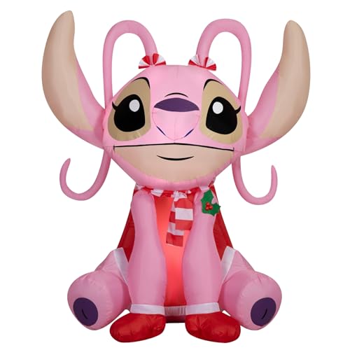 Gemmy Disney Stitch Christmas Inflatable, 4.5 Ft Tall, Elf and