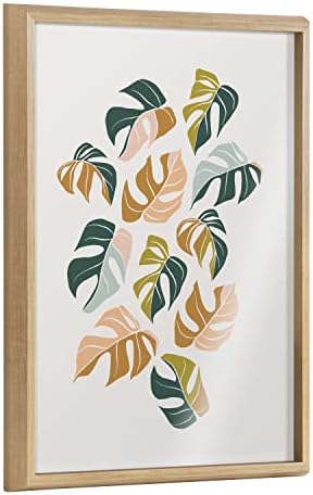 Kate and Laurel Blake Tropical Leaves 02 Framed Printed Glass Wal...