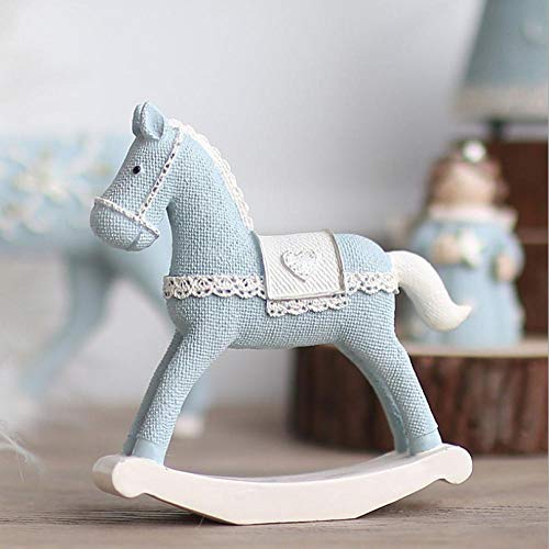 Adornos de pony azul con acabados detallados para decoración del hogar