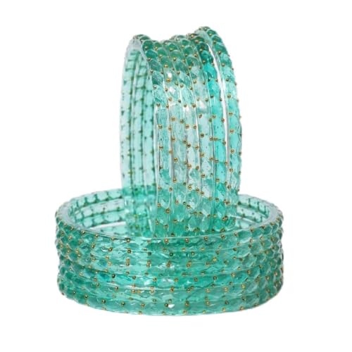 Image of Raindrop Crystal Glass Bangles, Pack of 12