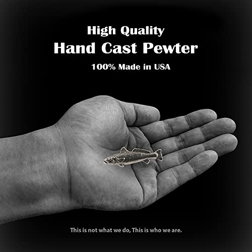 Speckled Trout, Fish Pin, Pewter, 1 3/4”, S034, Spotted Seatrout, Speck, Spotted Weakfish, Cynoscion nebulosus, Lapel, Hat, Pins, Brooch, Jewelry, Gift, 100% Handmade in the USA, Over 200 Fish Designs Available.3