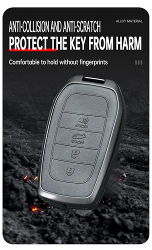 Coque de clé Toyota Highlander Innova design gris élégant 4 boutons