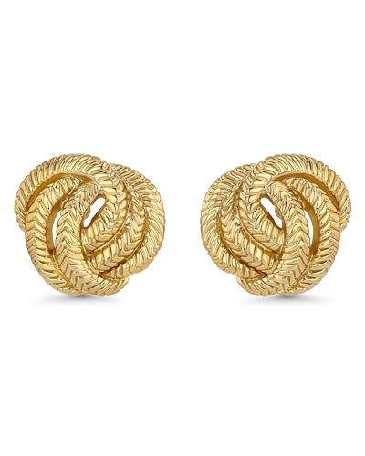 Gold Button Spiral Statement Earrings for Women by SNGIA, Round Handmade Chunky Trendy Summer Studs Jewelry Gifts, Swirl Thick Beachy Geometric Fashion Drop Accessories, Vintage Twisted Circle Nickle Free Floral Dangling Earrings.