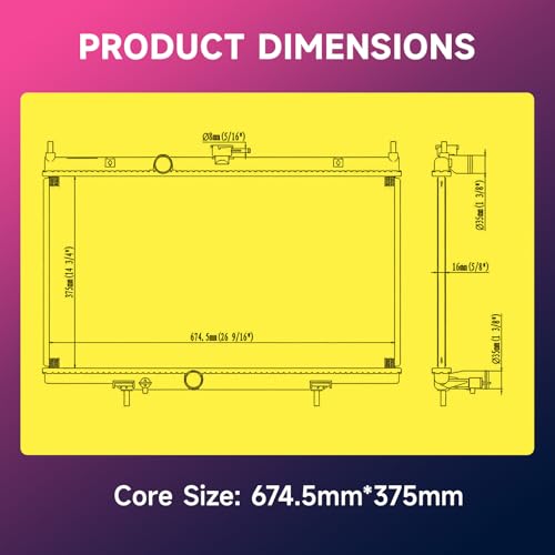 Image of Engine Coolant Radiator Assembly Compatible with Nissan Sentra 2007 2008 2009 2010 2011 2012 2.0L 2.5L, Replace# 21400ET000, 21400ET80B