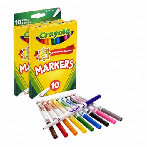 Crayola MARKERS FINE LINE 10 COUNT (Pack of...