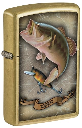 Encendedor Zippo Bass Fishing Street Brass 81752 miniatura 1