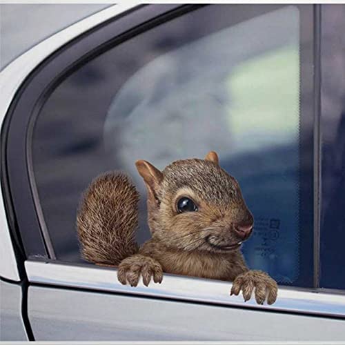 Image of Squirrel Welcome Sticker for Truck Window - Funny Animal Decals for Car, 3D Vinyl Die Cut Decals