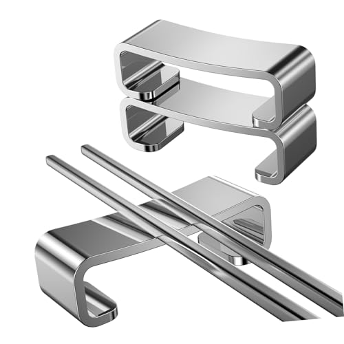 VINTORKY 3 Pcs Cutlery Rack Dinner Spoons Stand Heavy Duty Brackets Chopsticks Stand Chopsticks Holder Tableware Rest Holder Chopstick Holder Rest Utensil Holder Silver Stainless Steel