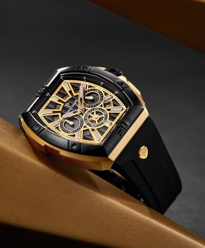 PC PARAS CROWN Mens Watches Analog Quartz Luxury 50M Waterproof Tonneau Watches for Men Japanese Movement Stainless Steel Case Luminous Sport Watch - Image 7