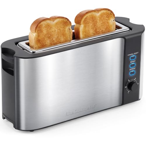 Elite Gourmet ECT3200 2-Slice, 1 Long Slot, Slim Toaster