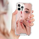 LUVI iPhone 15 Pro対応 ミラーケース かわいい レディース ガールズ シリコン バンパー スリム 超薄型 コーナー保護ケース 耐衝撃デザイン ファッション ラグジュアリー カバー ローズゴールド