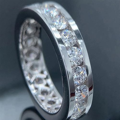 Silver Plated Cubic Zirconia Engagement Rings Wedding Bridal Band Promise Rings Evening Parties Anniversary Valentine's Day Gifts Eternity Bands for Women