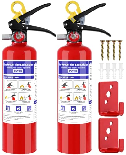 Image of 2Pack ABC Fire Extinguisher for Home 1-A:10-B:C Rated Dry Chemical Extinguisher