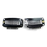 haartressen clips anbringen 9 Zähne an jedem Clip Tressenclips Gr. L 3,1x1,7 cm Clips Clip in Extensions Ersatz Tressen Clip Haartressen (10 Stück, schwarz)