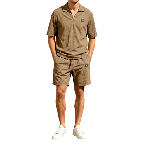 Ensemble short homme uni et confortable décontracté - 2
