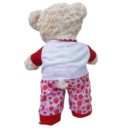 40cm Erdbeere Pyjama - Teddybär Outfit Kleidung - Teddybär Nicht enthalten