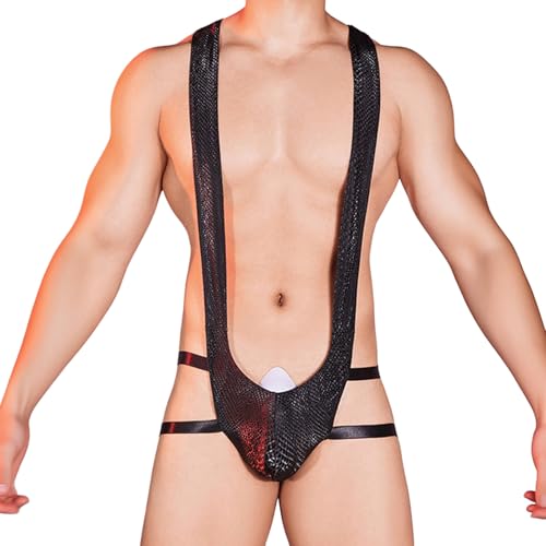 MNSWR String Herren originelles Bodysuit-Print-Kostüm für die Freizeit, bequemer Stretchstoff, einzigartiges Design Essbare...