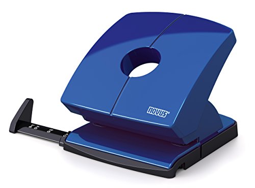 Novus 0616 Hole Punch Paper Guide with Instructions, Full Metal Kunstoffummanteltem Upper Part, 30 Sheets, Blue