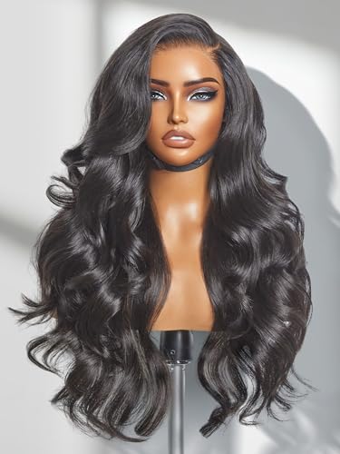 Image of LUVME HAIR All-Day Comfort Wig Real Glueless 7x6 HD Lace Loose Body Wave 200% Density Hair PartingMax Lace Wigs Lace Front Wigs Human Hair Pre Cut Plucked Lace Frontal Glueless 26 Inches Natural Black