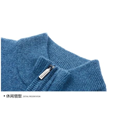 Men's Wool Zipper Sweaters Winter Thick Cashmere Jumper Long Sleeve Casual Solid Wool Knitwear Pullovers Zipper Up2
