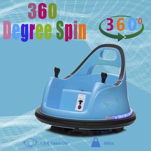 Image of Kids Ride on Bumper Car for Toddlers, 12V Kids Ride on Toy Car with Remote Control, 2 Playing Modes,360 Degree Spin,Bumping Toy Gifts for Toddlers Boys and Girls 1.5-6 Ages, Blue