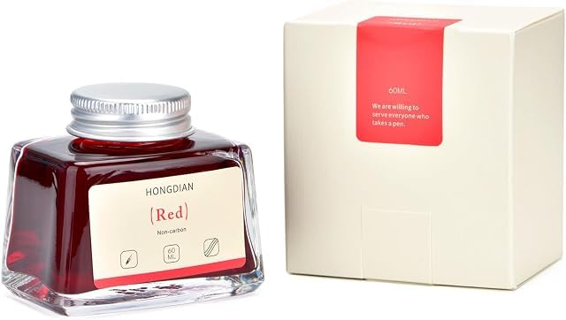 Image of HONGDIAN, Ink Bottle - Non Carbon | RED | 60ml Premium Writing Ink.