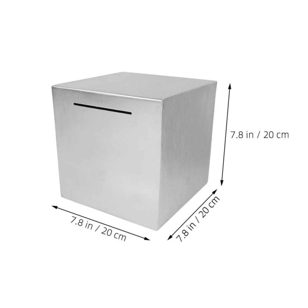 Anneome Tirelire Coffre-fort Métallique 20x20x20 Cm, Petite Boîte Sécurisée en Acier Inoxydable, Esthétique Moderne, Usage à Domicile et Bureau pour Gestion d'Argent Adultes