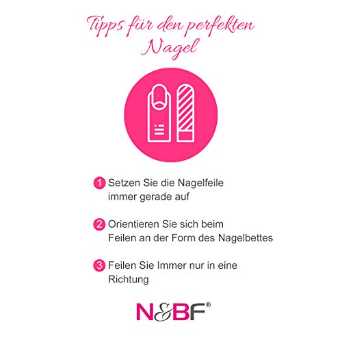 N&BF 50er Set Profi Nagelfeile gebogen | Formfeile für Gel- und Naturnägel | Weiß | Körnung 100/180 Sandpapier | Einweg… – Bild 7