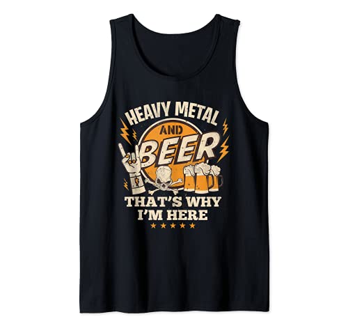 Metalhead Heavy Metal y cerveza por eso estoy aquí Punk Rock Camiseta sin Mangas