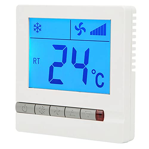 Termostato de Aire Acondicionado, Controlador de Temperatura con Pantalla LCD Grande con Teclas Claras para Aire Acondicionado Central
