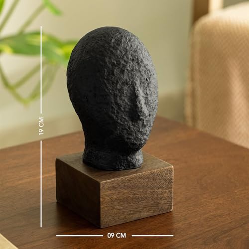 Image of Ellementry Calm Face Ecomix Sculpture 19 cm Tall, Home Decor Showpiece Figurine for Living Room & Office, Modern Asthetic Tabletop Decorative Accent, Unique Gift Item for Shelf Decoration