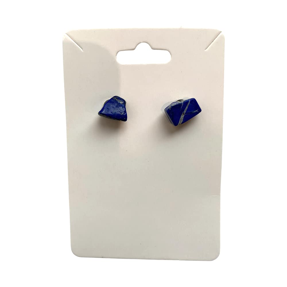 Gemstone Chip Stud Earrings, 1x1cm, Lapis Lazuli