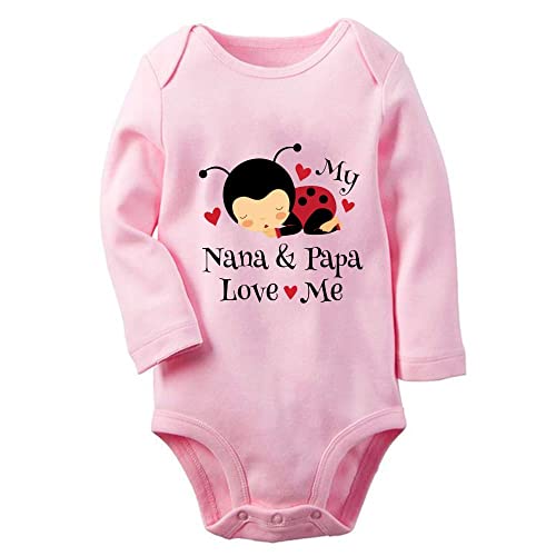 Cute Ladybug My Nana & Papa Love Me Newborn Jumpsuit Baby Climbing Long Sleeve Bodysuit