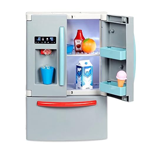 Little Tikes First Fridge Refrigerator with Ice Dispenser Pretend Play Appliance for Kids, Play Kitchen Set with Kitchen Playset Accessories Unique Toy Multi-Color