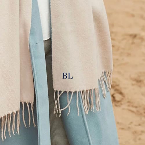 Embroidered Personalised Short Scarf Embroidery Custom, Monogrammed Gifts for Her Scarf Personalised Scarves For Women Valentine Gifts4