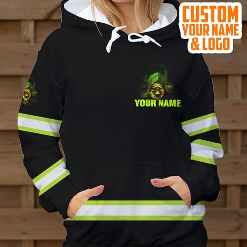 Maddly High Visibility Hoodie Skull Funny Quote Collection Safety Workwear Custom Name for Workers, Runners, Truckers4