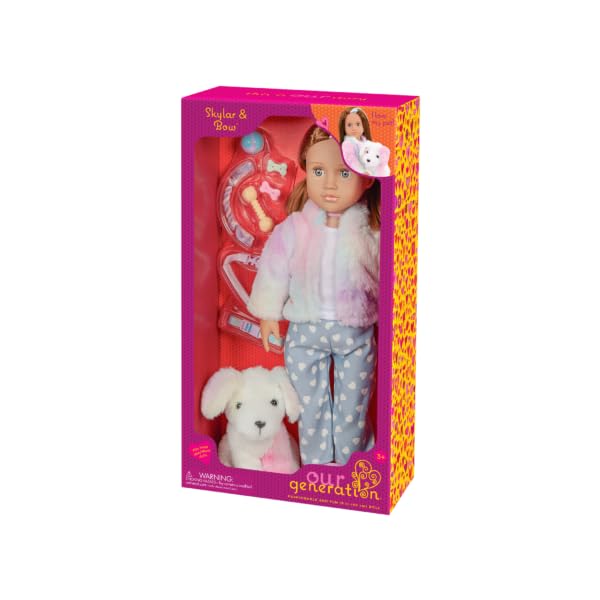 Doll & Pet OG – Skylar 45,7 cm i łuk 15,2 cm pies – fantazyjna zabawa – zabawka dla dzieci od 3 lat