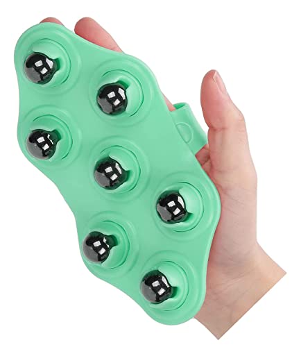Oicia Hand Roller Massager Glove With Balls,Massage Glove With 7X 360-Degree Rollers,Portable Rollerball Massage Glove Muscle Relax Slimming Magnetic Beads Full Body Massage Tool (Green,1 Pcs)