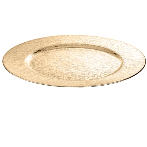 Kingrol 6 Pack 13 Inch Gold Charger Plates, Round Dinner Chargers, Heavy Duty And Reusable Decorative Plates For Wedding Party, Elegant Place Setting, Glam Table Decor #TOP3
