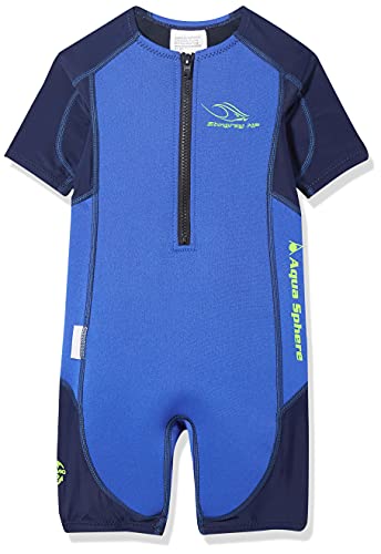 Aqua Sphere Kids Stingray HP Manica Corta Core Warmer/muta, Bambino, Blu/Navy Blue, Gr. 101-112 (Herstellergröße:4)