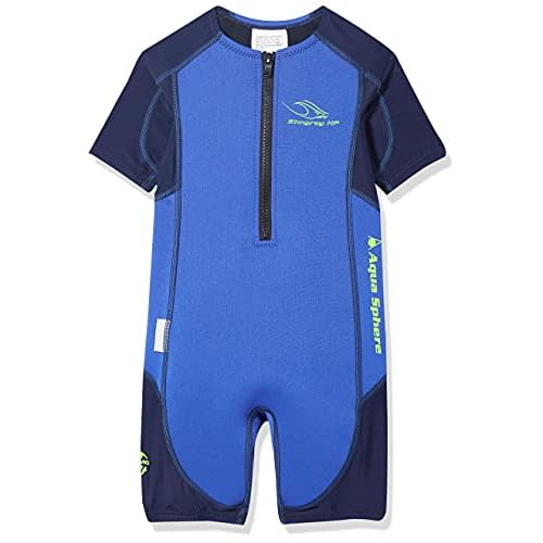 Aqua Sphere Unisex Jugend Stingray Hp Short Sleeve Wetsuit, Blau/Navy, 152 (Herstellergröße: 12 Jahre)