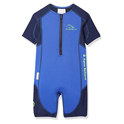 Aqua Sphere Unisex Jugend Stingray Hp Short Sleeve Wetsuit, Blau/Navy, 152 (Herstellergröße: 12 Jahre)