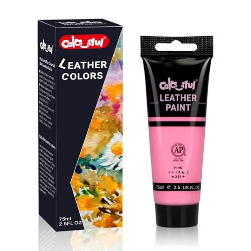 Colorful Leather Paint 2.5oz Pink for Shoe Painting & Leather Projects